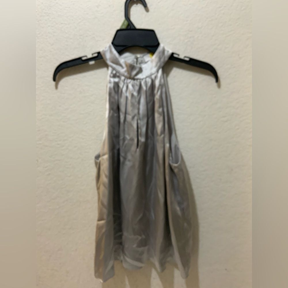 Intermix silk sleeveless top  Mock Neck size M